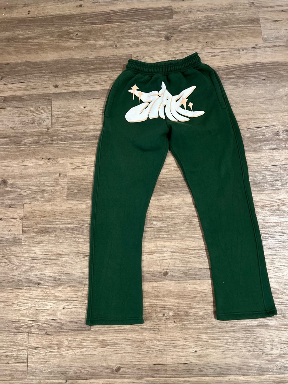 Star Streetwear Pants Big Logo Green Size Small